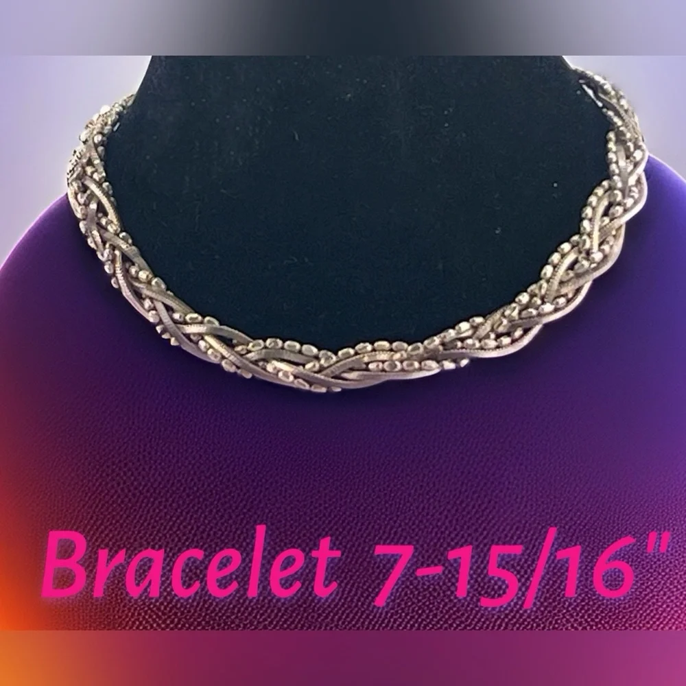 Danecraft Textured & Braided Silver Bracelet